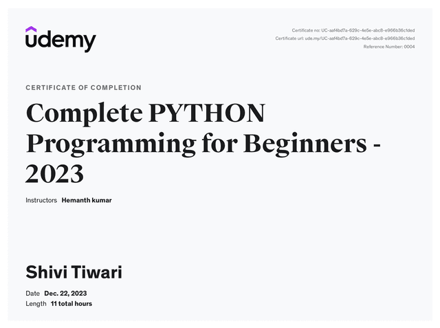 Python Basic certificate